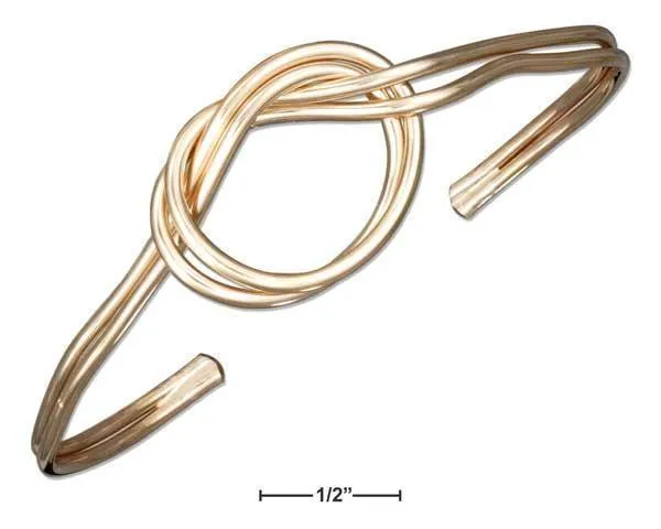 12 Karat Gold Filled Double Wire Love Knot Cuff Bracelet