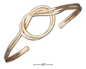 12 Karat Gold Filled Double Wire Love Knot Cuff Bracelet