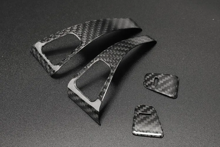 14Pcs Real Molded Dry Gloss Carbon Fiber Window Switch Covers for Tesla Model Y (Left Hand Drive) 2020