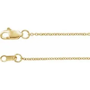 18K Yellow 1 mm Cable 18" Chain
