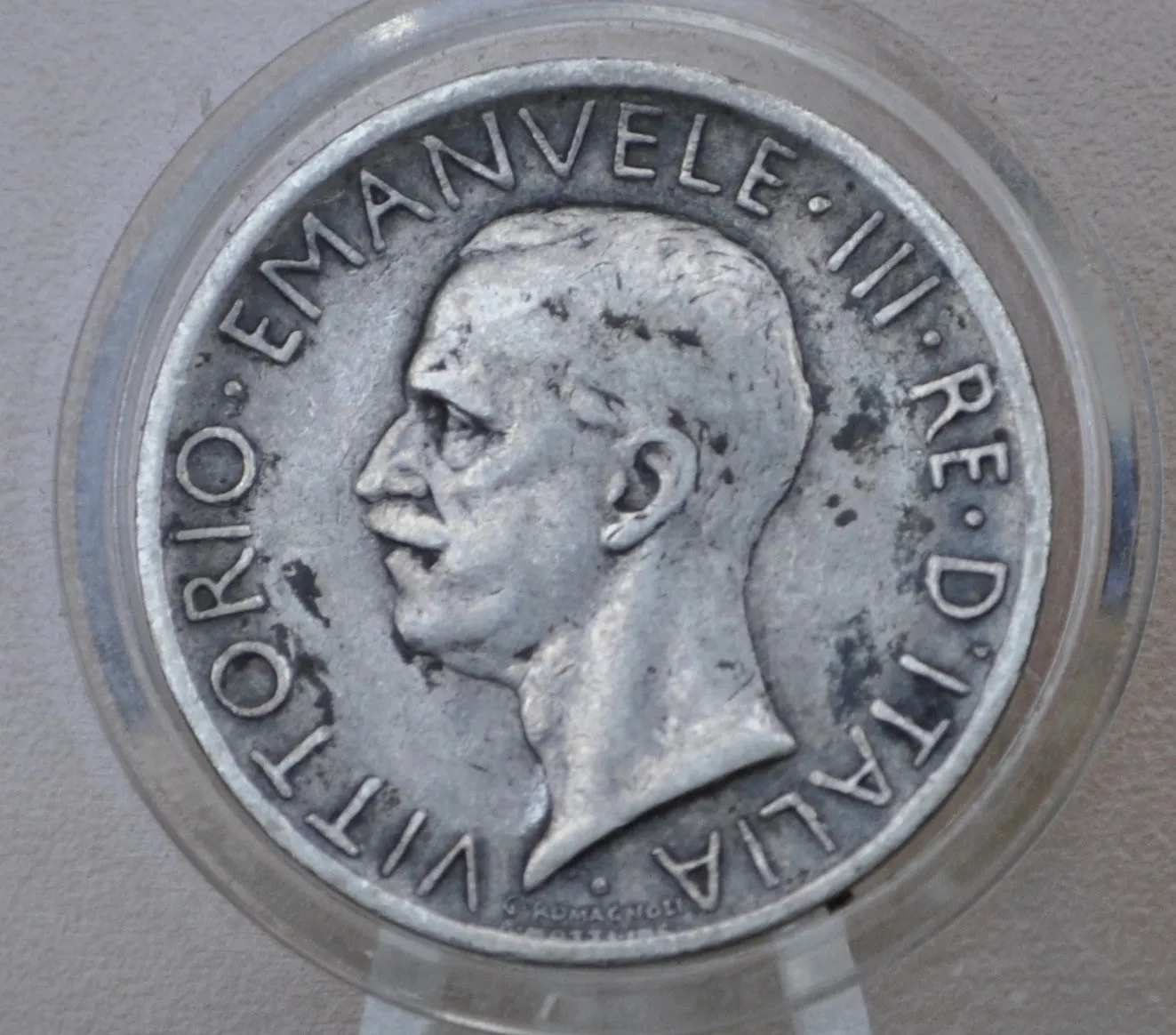 1927 Italian 5 Lira Silver Coin - Five Lira 1927 - High Grade, XF (Extremely Fine) Condition - Beautiful Design & Artwork - Italy Silver