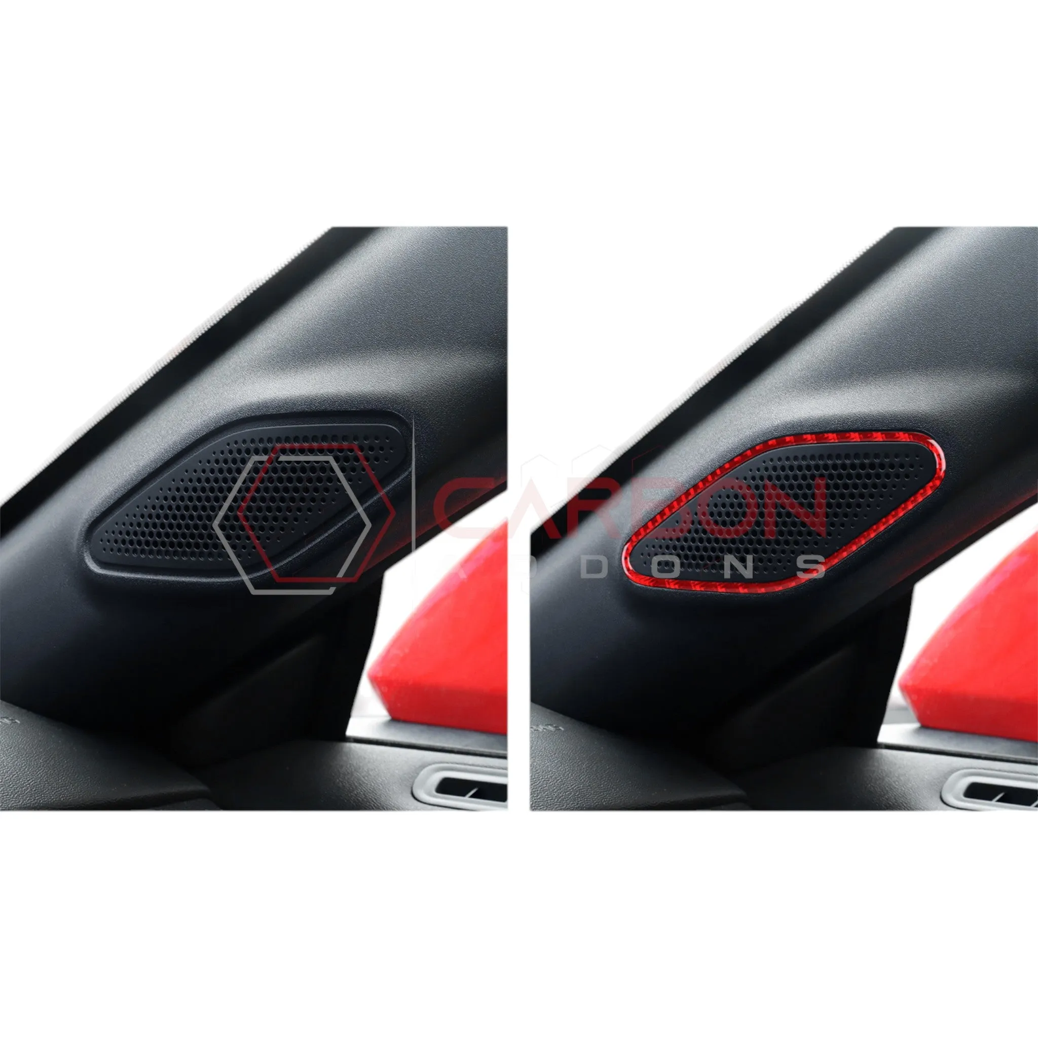 2024  S650 Ford Mustang Real Carbon Fiber A Pillar Speaker Trim Overlay