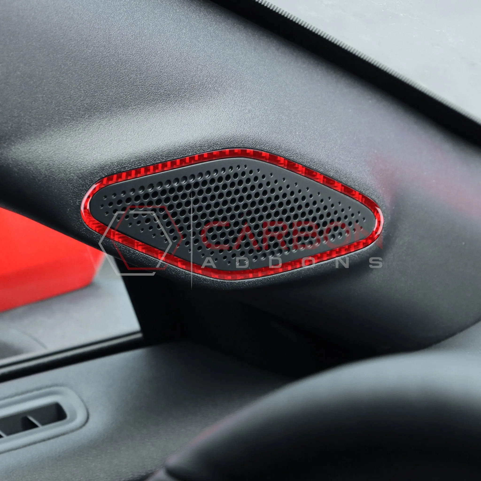 2024  S650 Ford Mustang Real Carbon Fiber A Pillar Speaker Trim Overlay