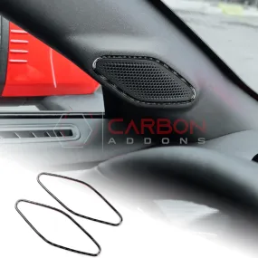 2024  S650 Ford Mustang Real Carbon Fiber A Pillar Speaker Trim Overlay