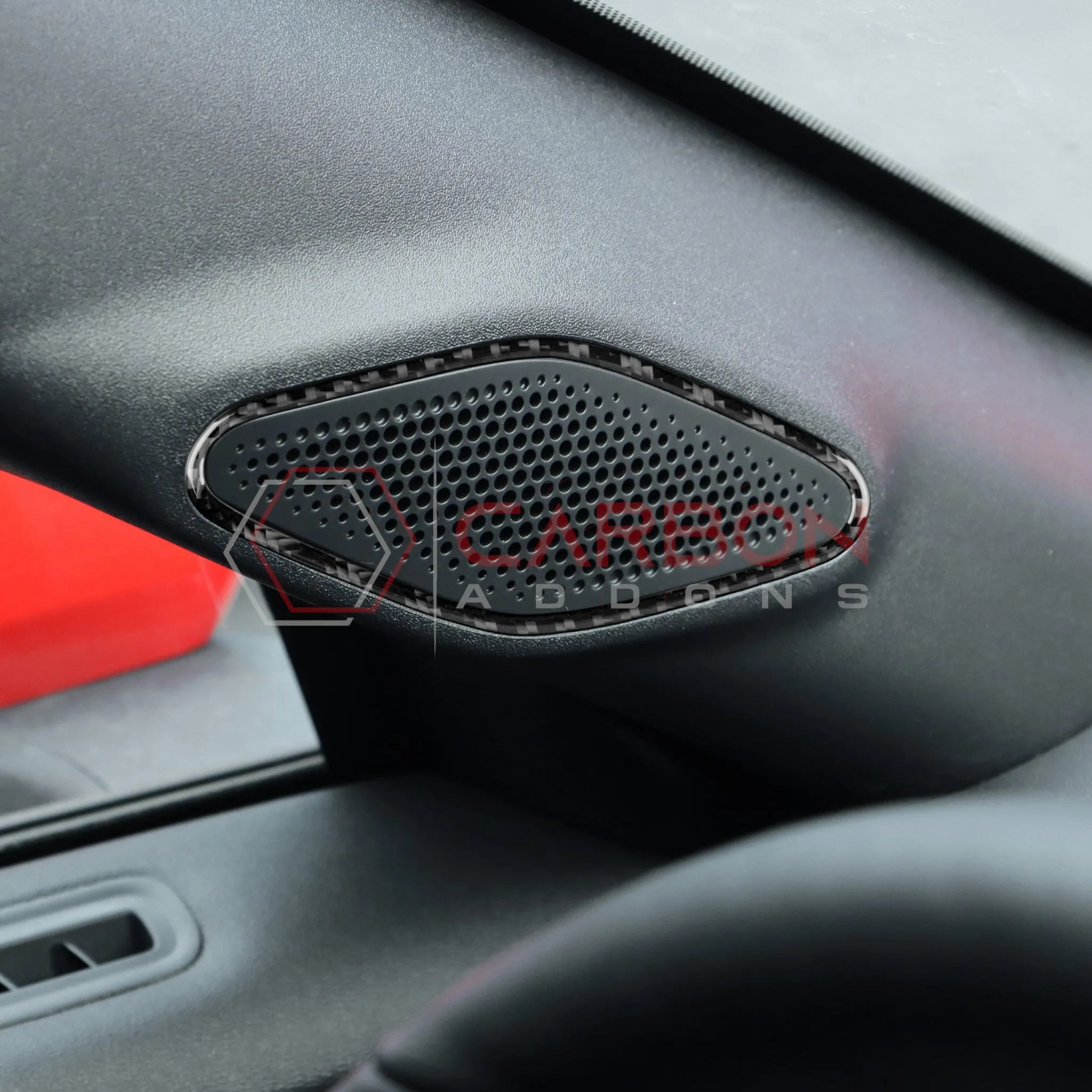 2024  S650 Ford Mustang Real Carbon Fiber A Pillar Speaker Trim Overlay