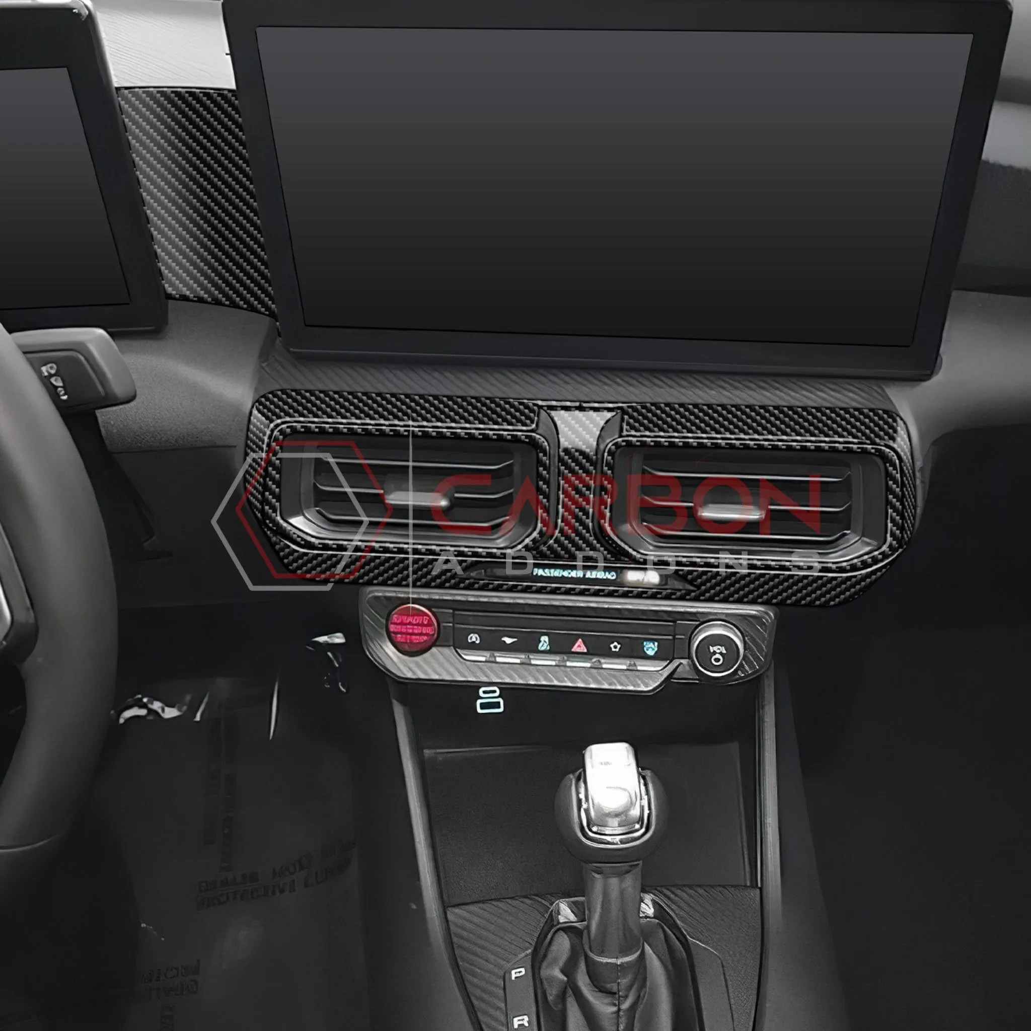 2024  S650 Ford Mustang Real Carbon Fiber Dash Center AC Vents Trim Overlays