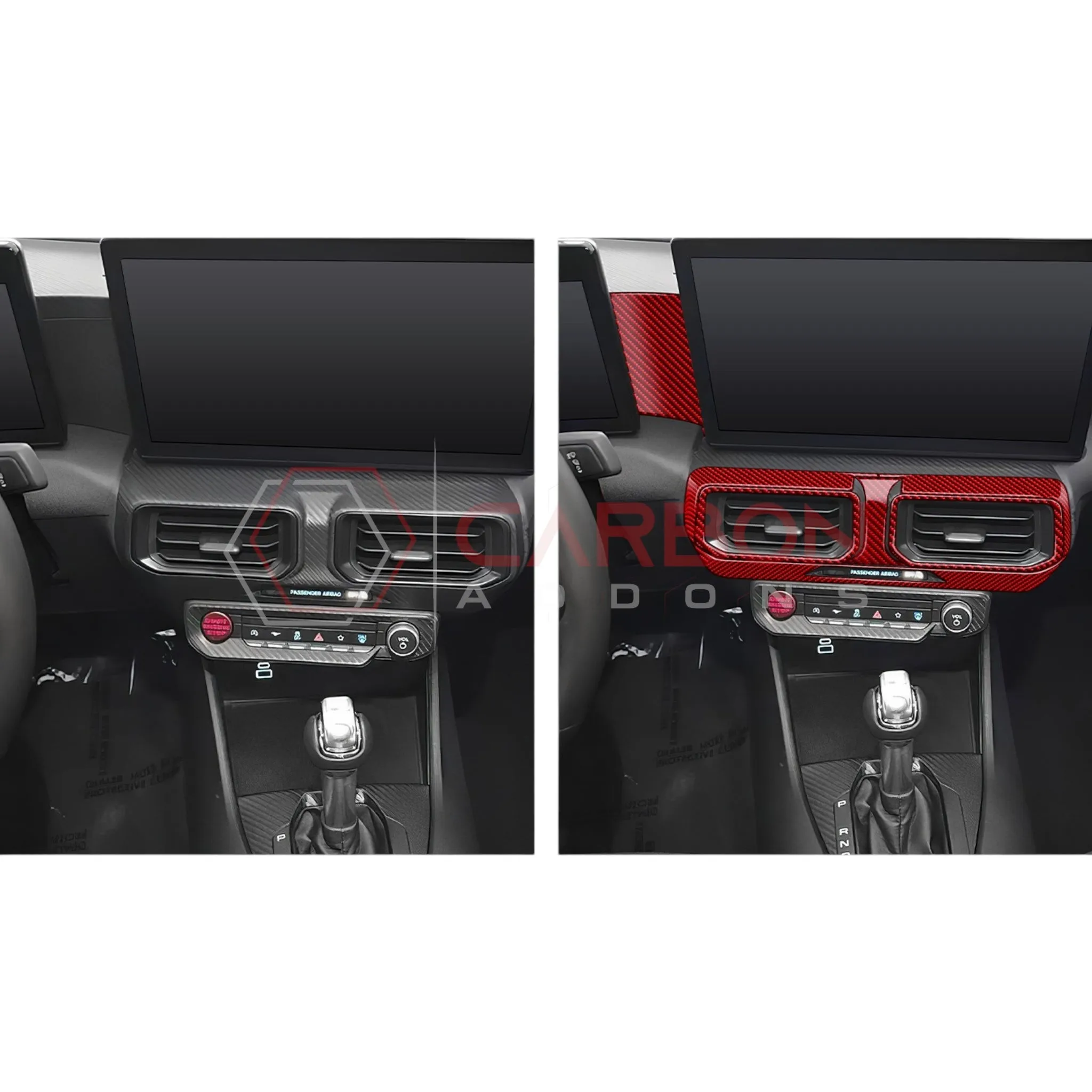 2024  S650 Ford Mustang Real Carbon Fiber Dash Center AC Vents Trim Overlays