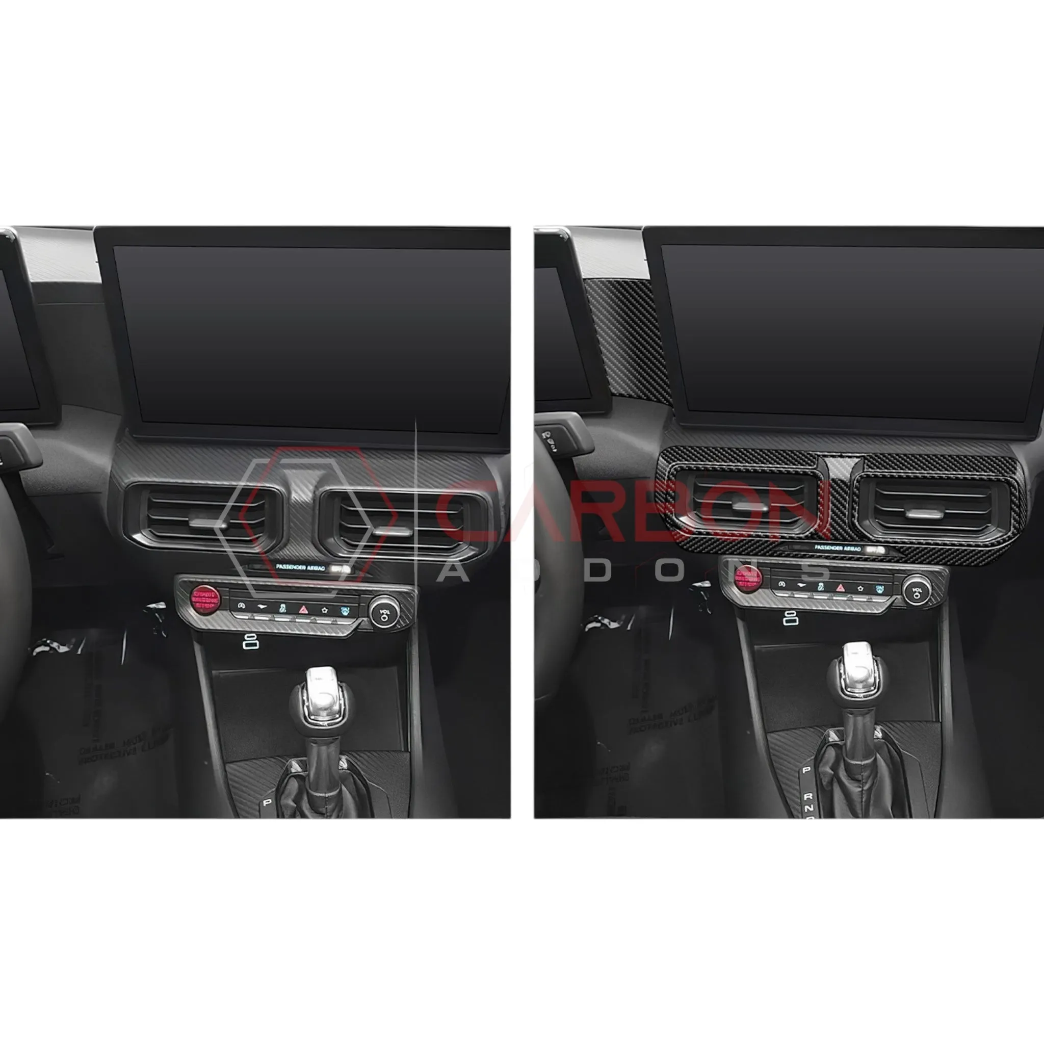 2024  S650 Ford Mustang Real Carbon Fiber Dash Center AC Vents Trim Overlays