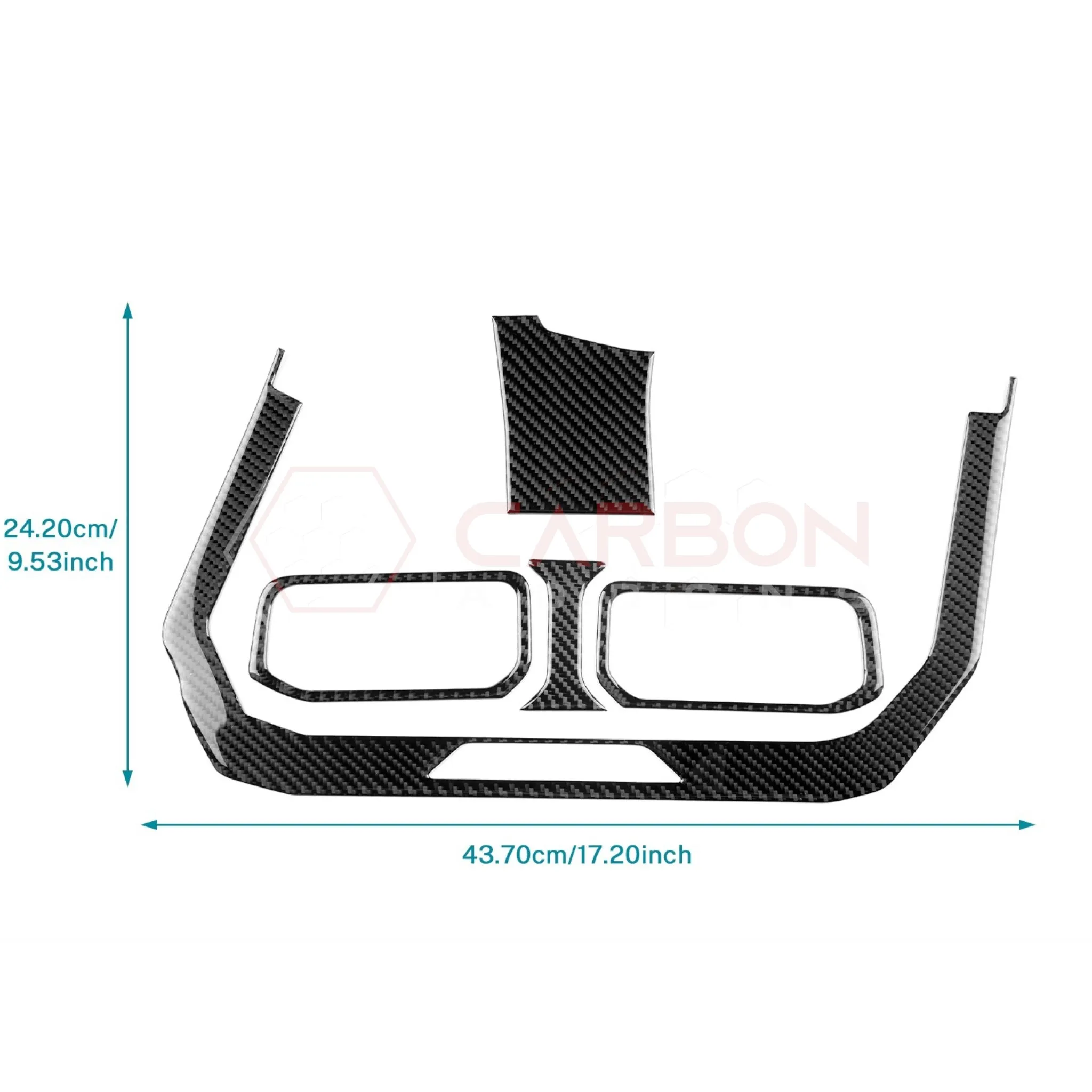 2024  S650 Ford Mustang Real Carbon Fiber Dash Center AC Vents Trim Overlays