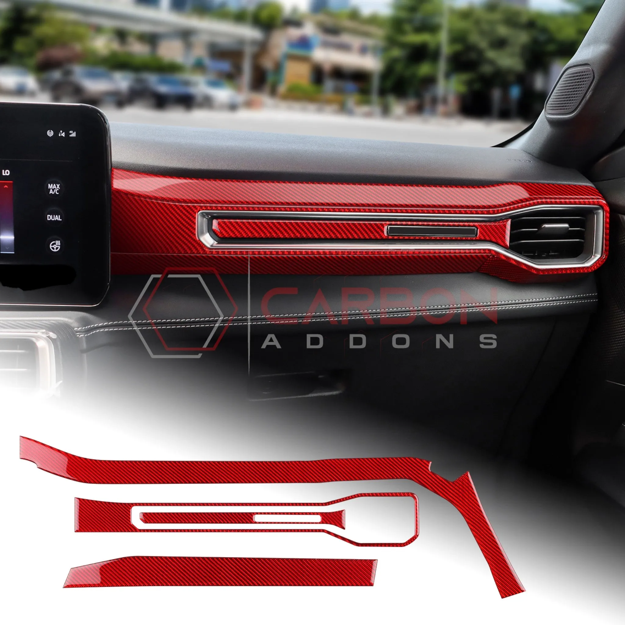 2024  S650 Ford Mustang Real Carbon Fiber Passenger Side Dashboard Trim Overlays