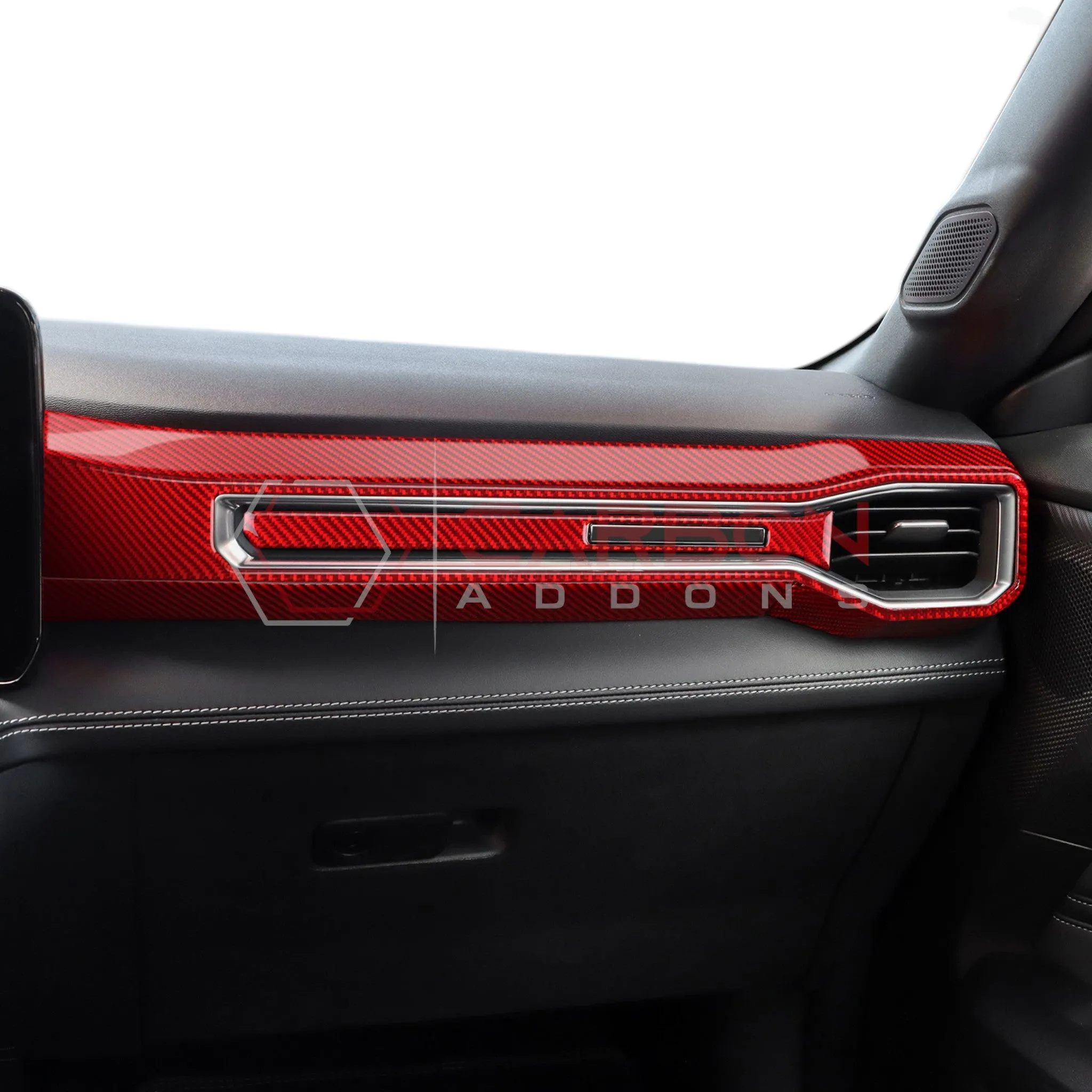 2024  S650 Ford Mustang Real Carbon Fiber Passenger Side Dashboard Trim Overlays