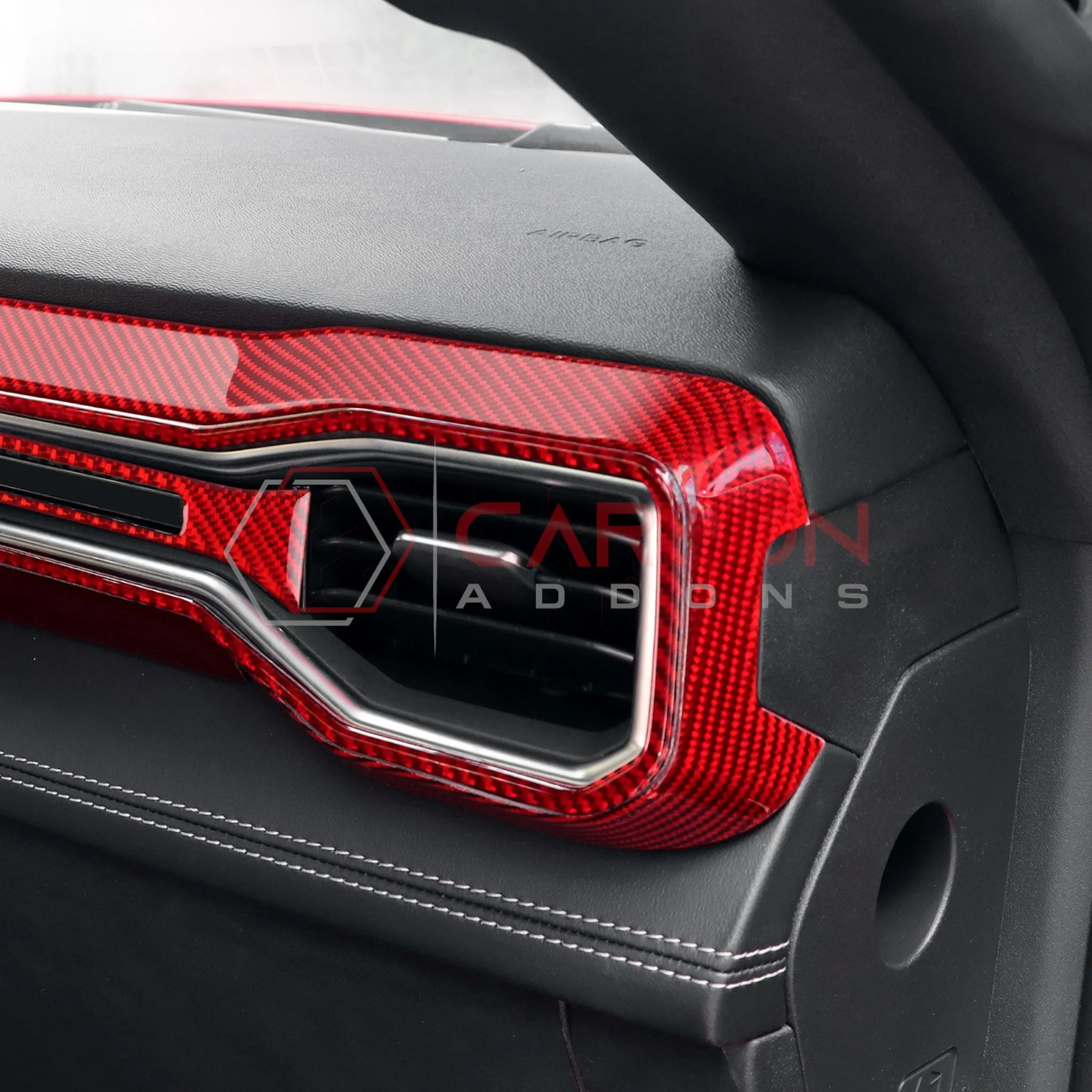 2024  S650 Ford Mustang Real Carbon Fiber Passenger Side Dashboard Trim Overlays