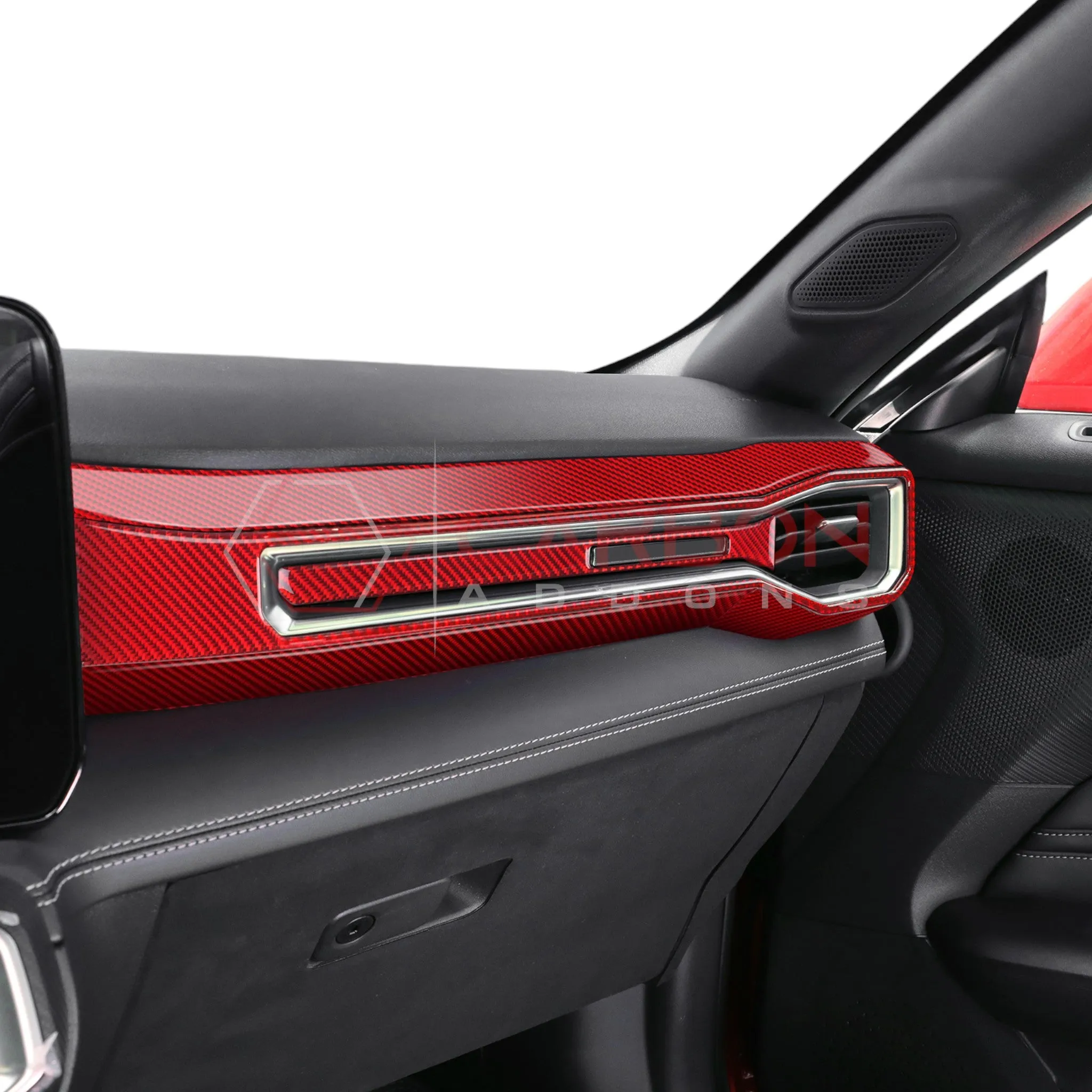 2024  S650 Ford Mustang Real Carbon Fiber Passenger Side Dashboard Trim Overlays