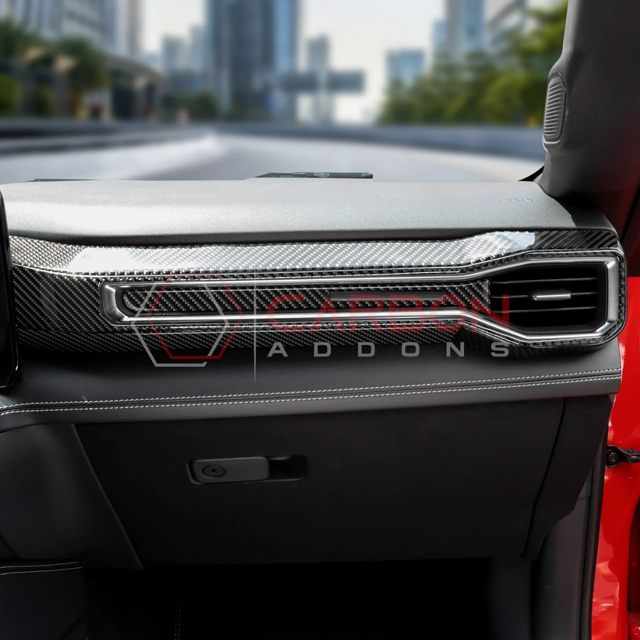 2024  S650 Ford Mustang Real Carbon Fiber Passenger Side Dashboard Trim Overlays