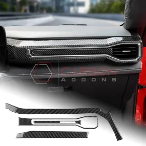 2024  S650 Ford Mustang Real Carbon Fiber Passenger Side Dashboard Trim Overlays