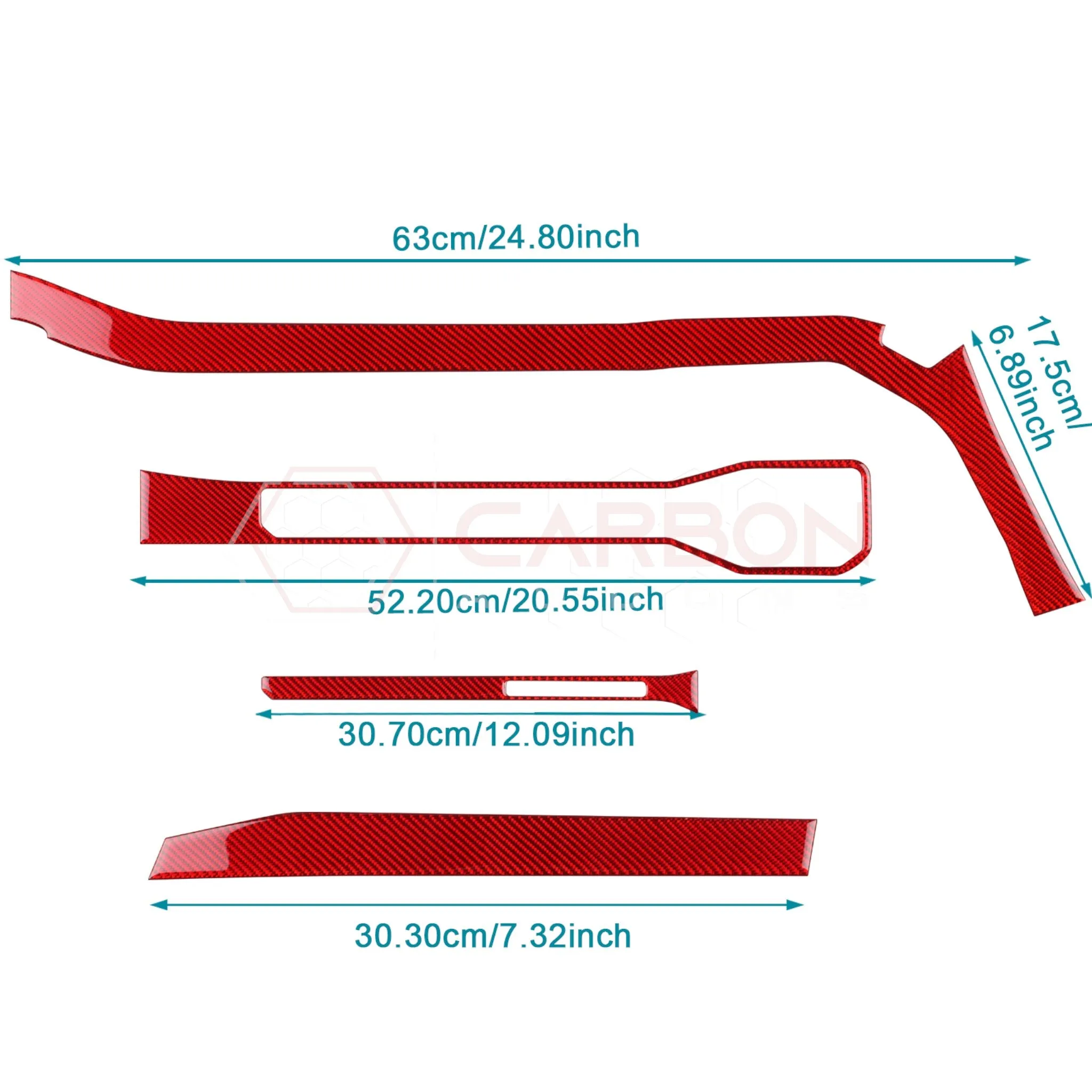 2024  S650 Ford Mustang Real Carbon Fiber Passenger Side Dashboard Trim Overlays