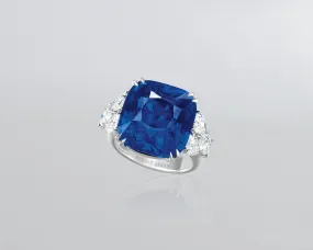 21.32 carat Cushion Cut Ceylon Sapphire Ring