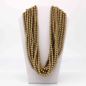 27" Golden Pearl 8mm Glass Bead Necklace (Dozen)