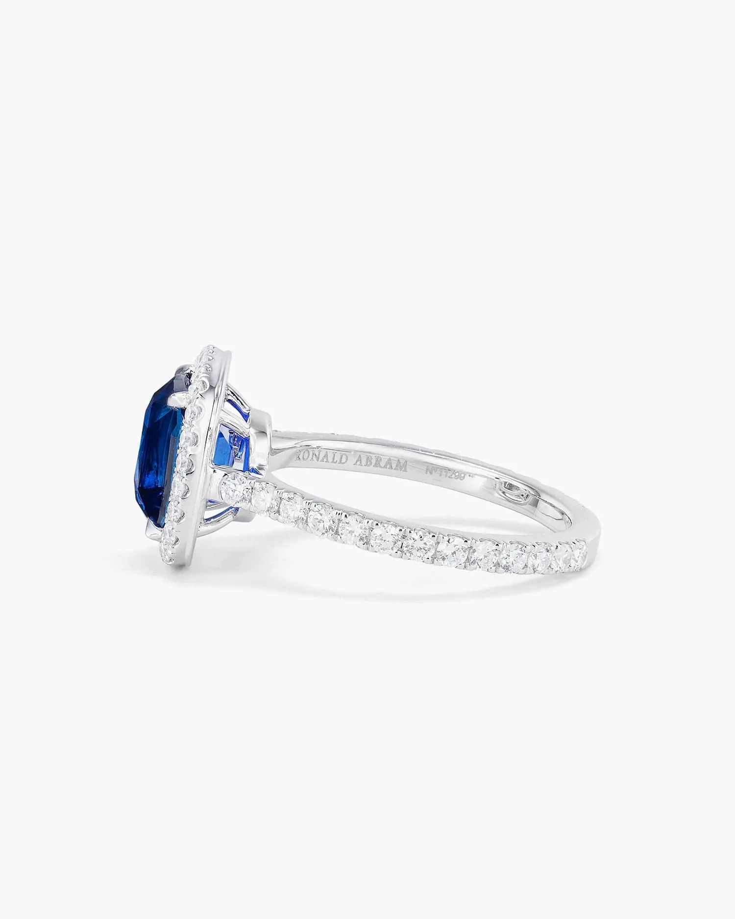 3.06 carat Cushion Cut Ceylon Sapphire and Diamond Ring