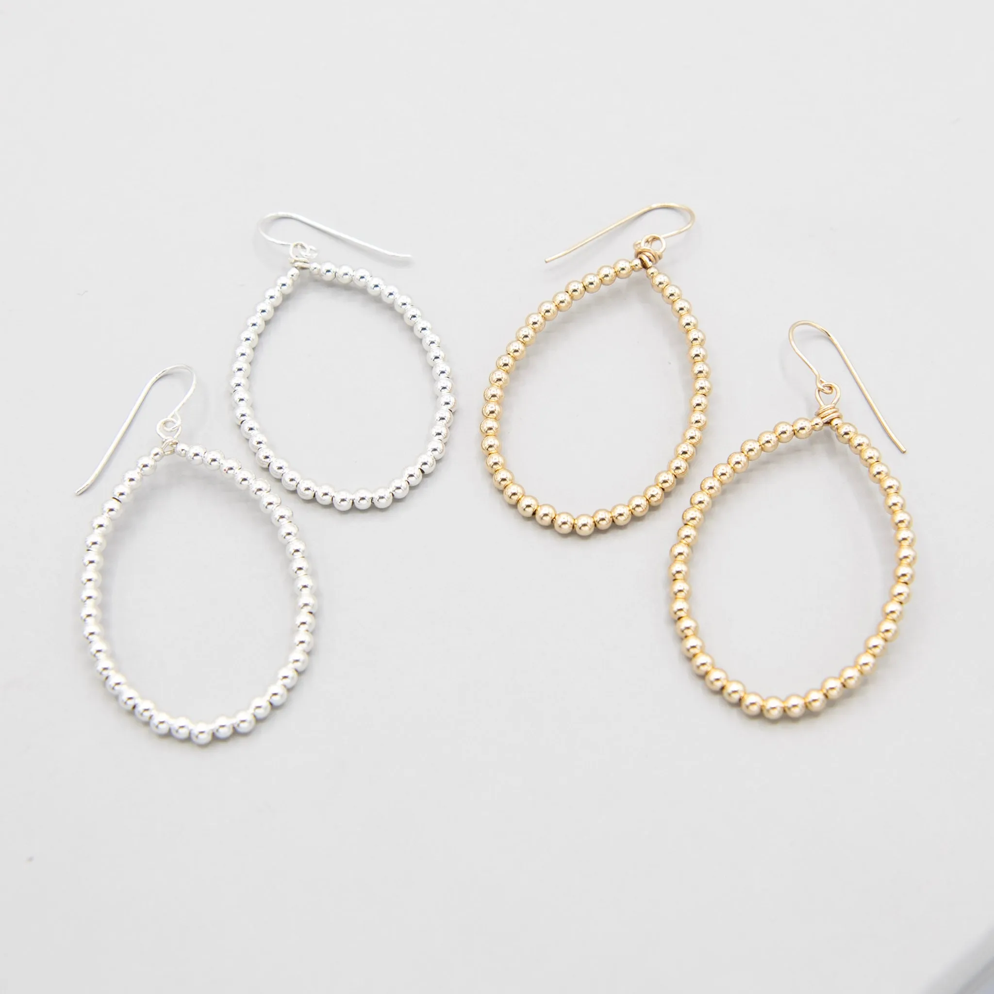 3mm Beaded Lux & Wire Wrapped Earrings