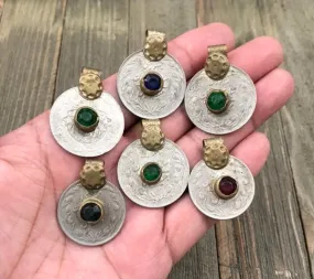 6 Large Almost Same Especially Selected Rare Vintage Coins Pendants Belly Dance Costume Supply DIY Afghan Kuchi Tribal Banjara Dress Jewelry
