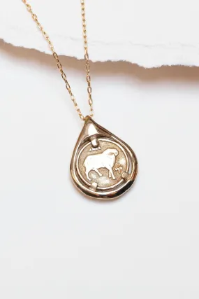 Alexis Laurel - Brass   Gold Zodiac Tear - Charm Only