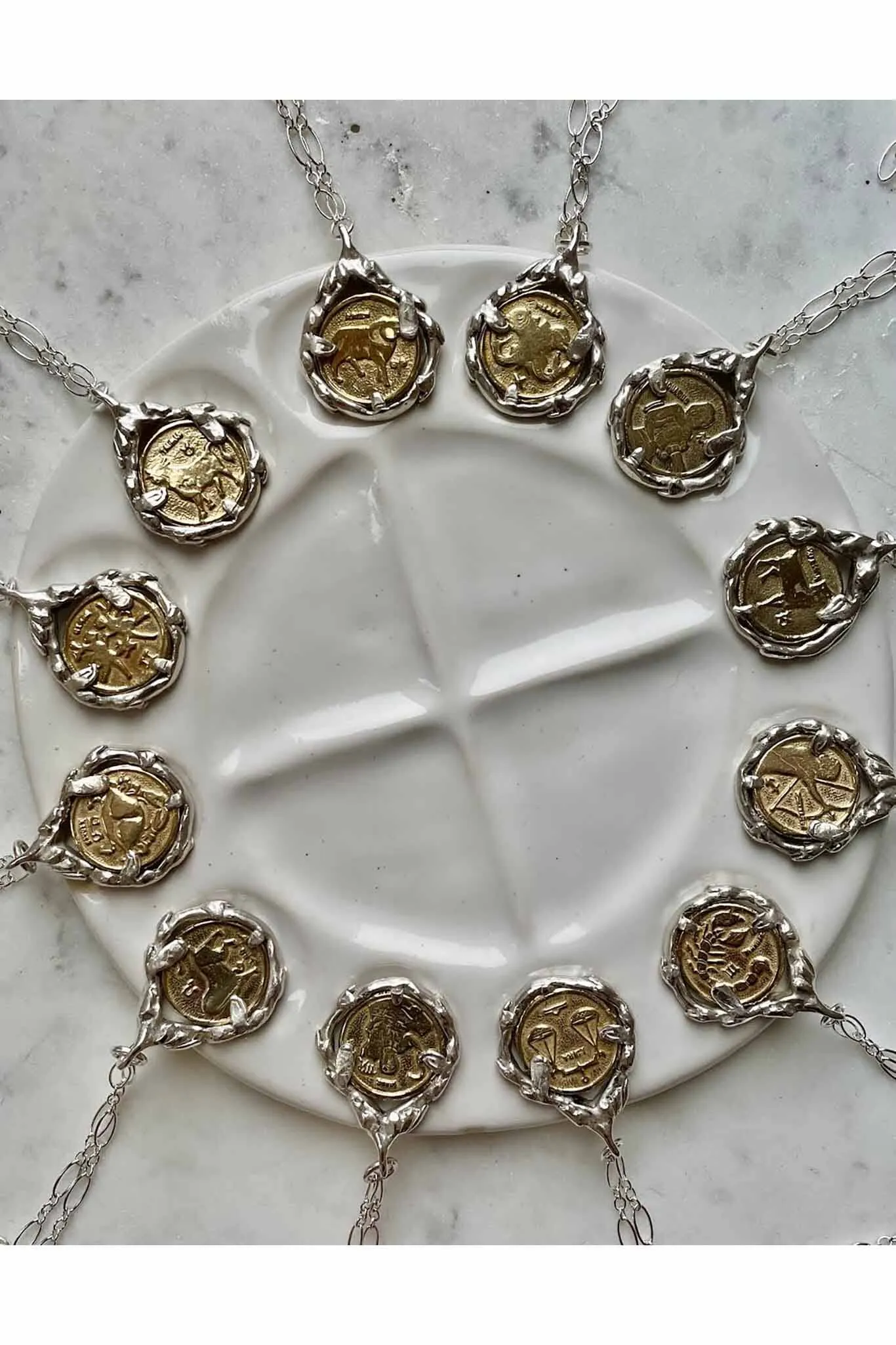 Alexis Laurel - Garden Tear Coin Necklace - Two-Tone