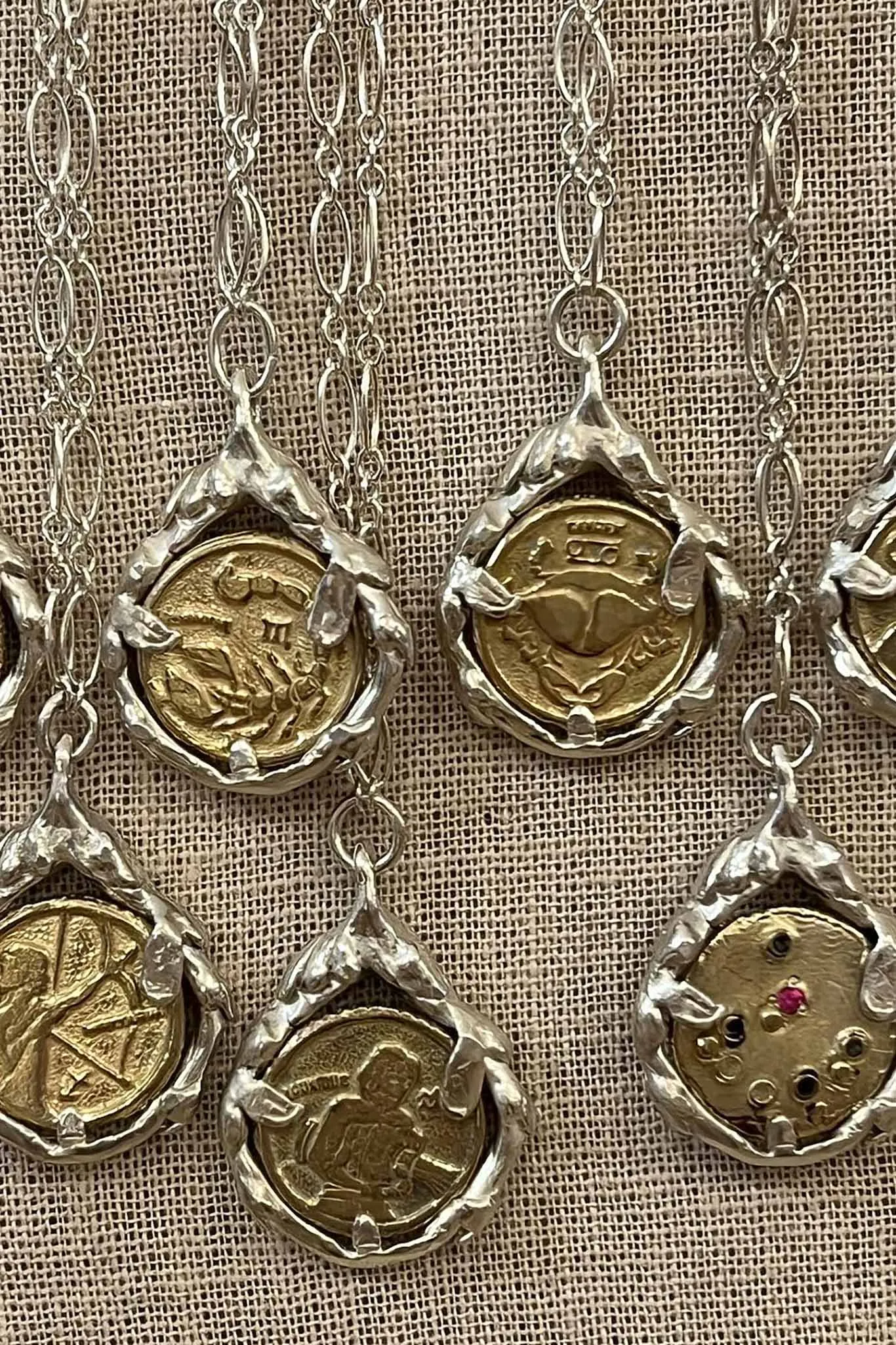 Alexis Laurel - Garden Tear Coin Necklace - Two-Tone