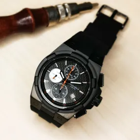 ARIES GOLD MONARCH BLACK STAINLESS STEEL G 7312 BK-BKOR HI-TECH BLACK SYNTHETIC STRAP MEN'S WATCH