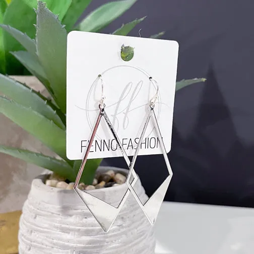 Asymmetric Angled Earrings (GOLD, ROSE GOLD OR SILVER)