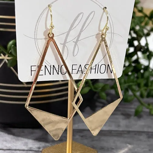 Asymmetric Angled Earrings (GOLD, ROSE GOLD OR SILVER)