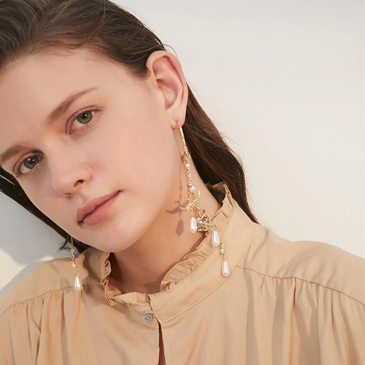 Asymmetric Drop Earrings