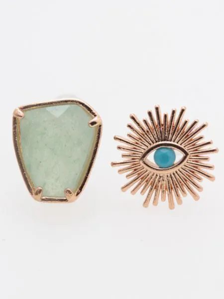 Birthstone Asymmetric Earrings