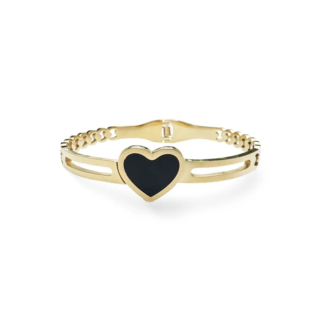 Black Heart Cuff Bracelet - 05