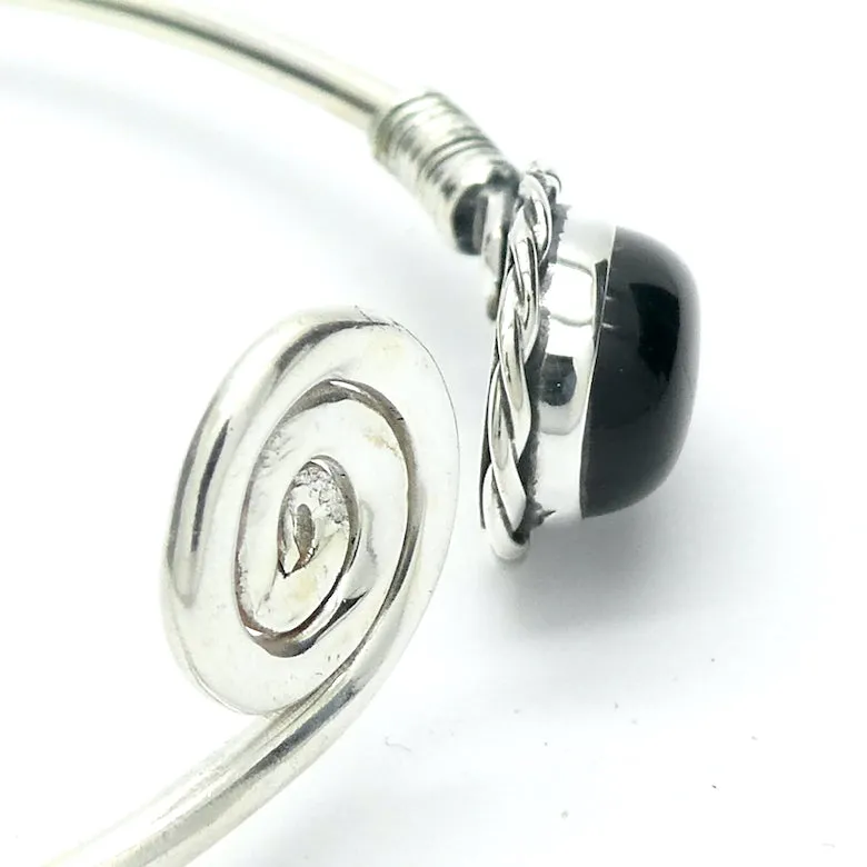 Black Onyx Cuff Bracelet, 925 Silver, ks