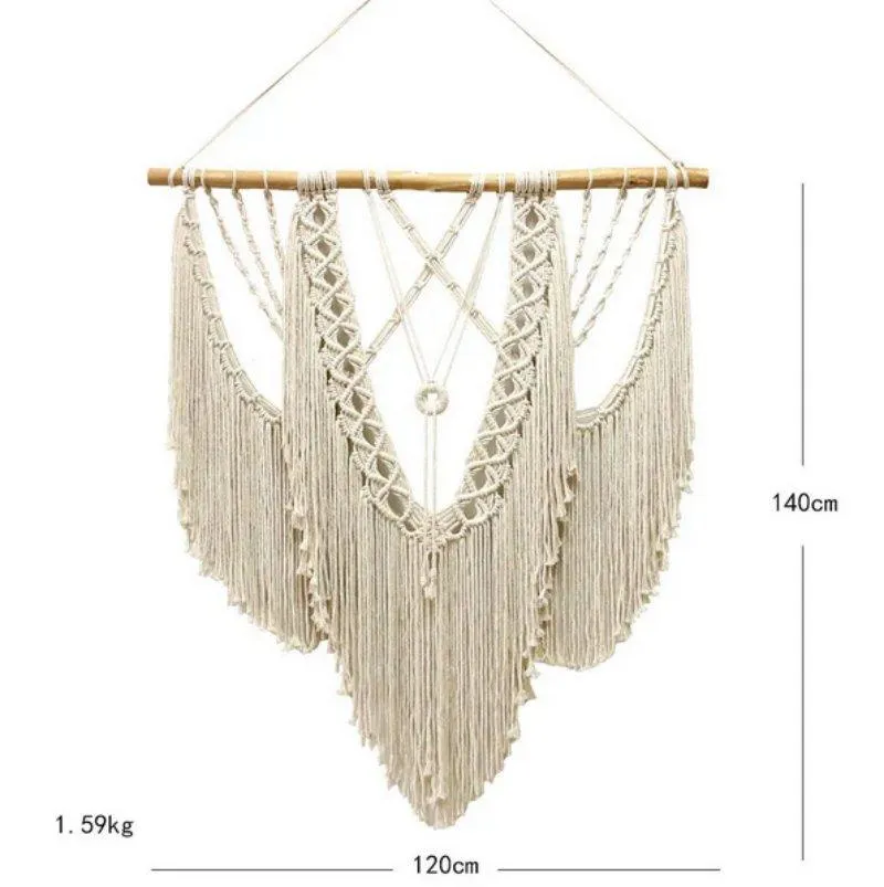 Boho Charm: Large Handwoven Macrame Wall Art