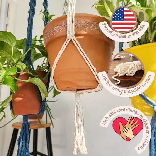 Boho Macrame Beaded Plant Hanger for Indoor & Outdoor Use WHOLESALE