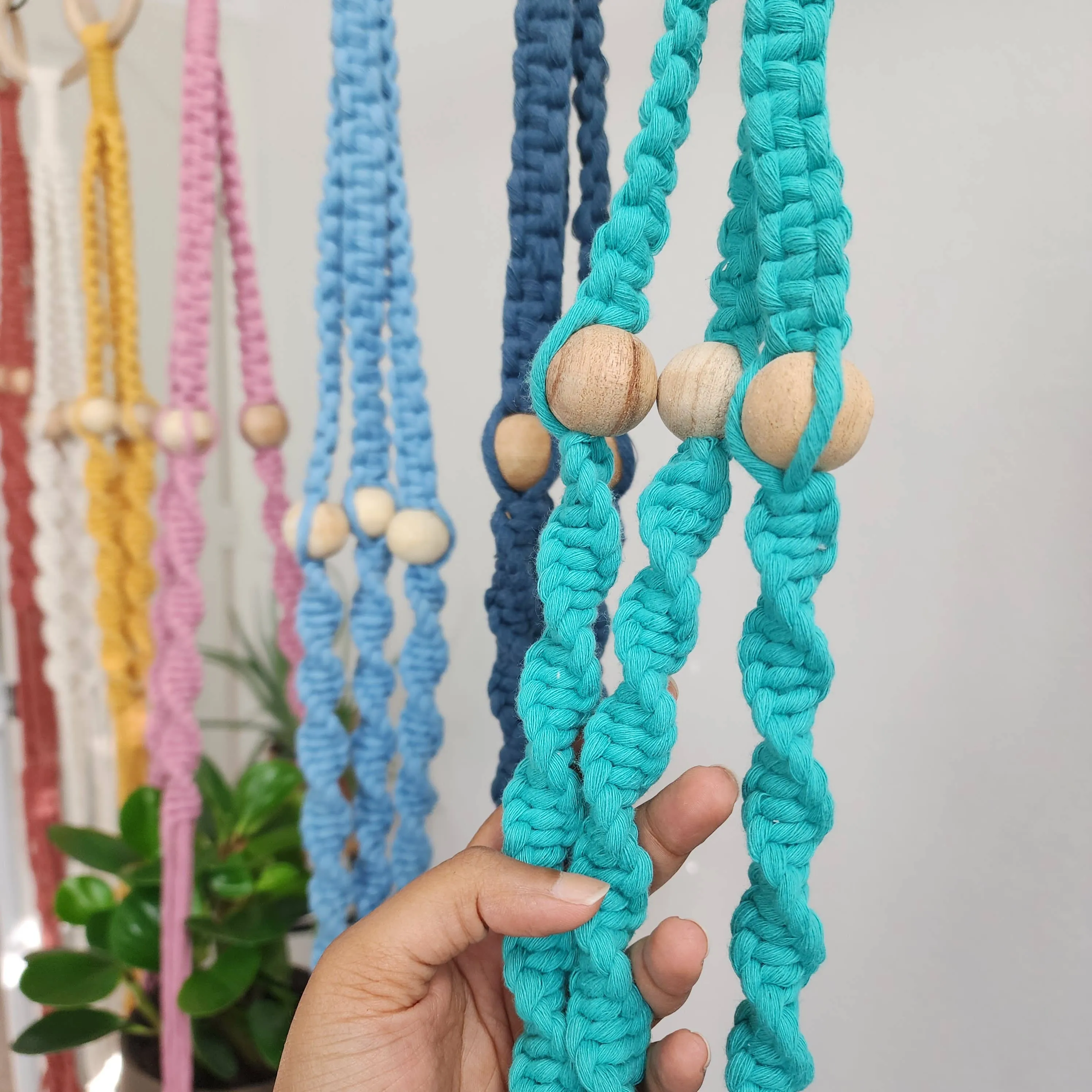 Boho Macrame Beaded Plant Hanger for Indoor & Outdoor Use WHOLESALE
