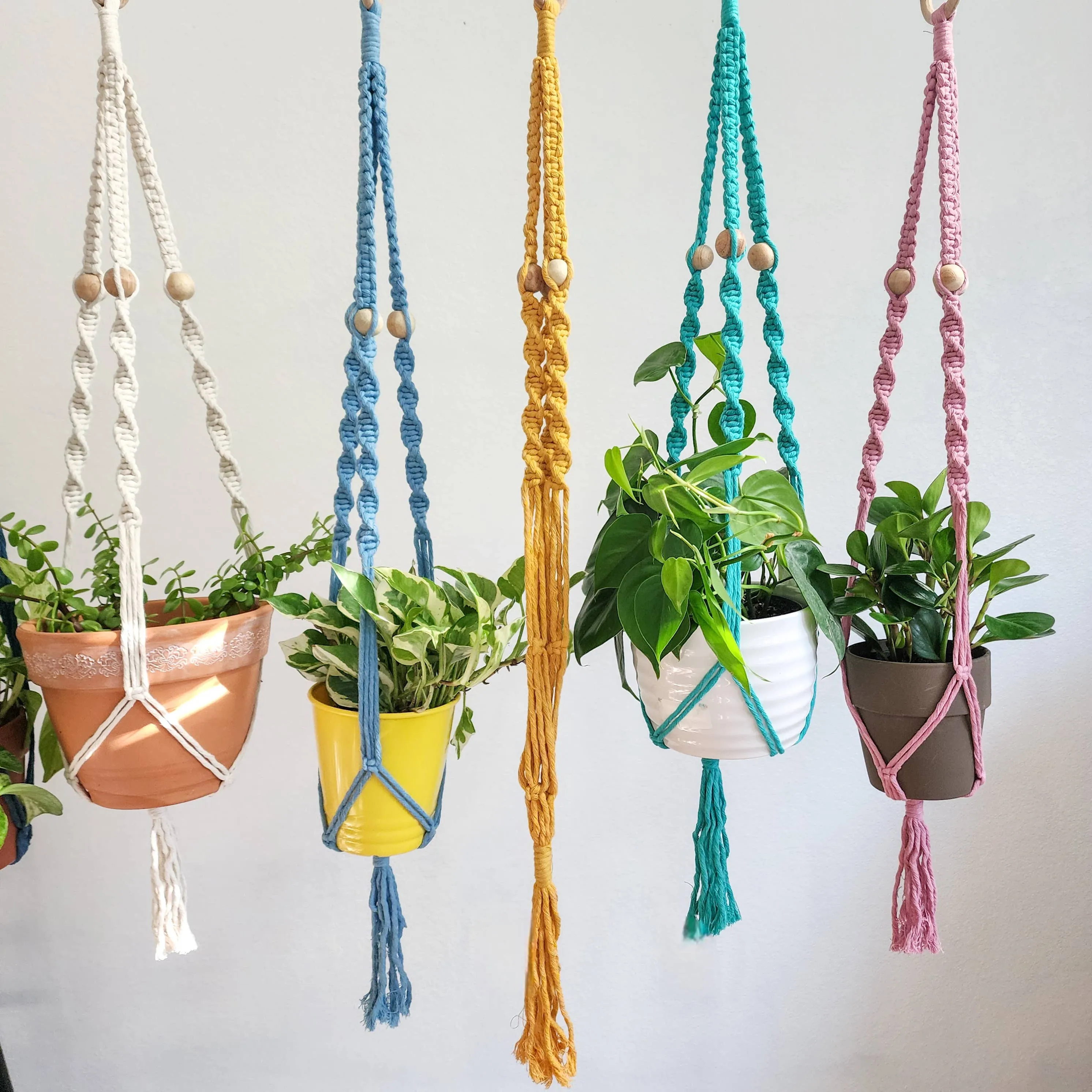 Boho Macrame Beaded Plant Hanger for Indoor & Outdoor Use WHOLESALE