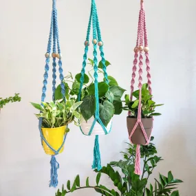Boho Macrame Beaded Plant Hanger for Indoor & Outdoor Use WHOLESALE