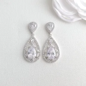 Bridal Drop Earrings-Esther