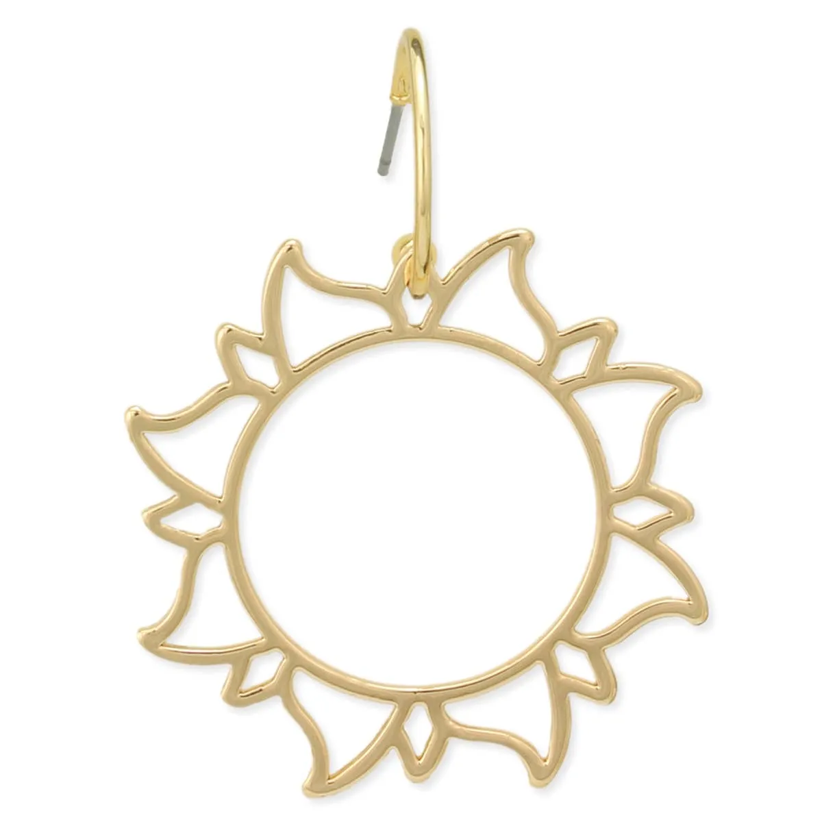 Bright Side Gold Sun Hoop Earrings