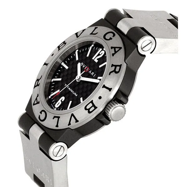 Bvlgari Diagono Black Carbon Fiber Dial Ladies Watch TI32BTAVTD-SLN TI32BTAVTD/SLN