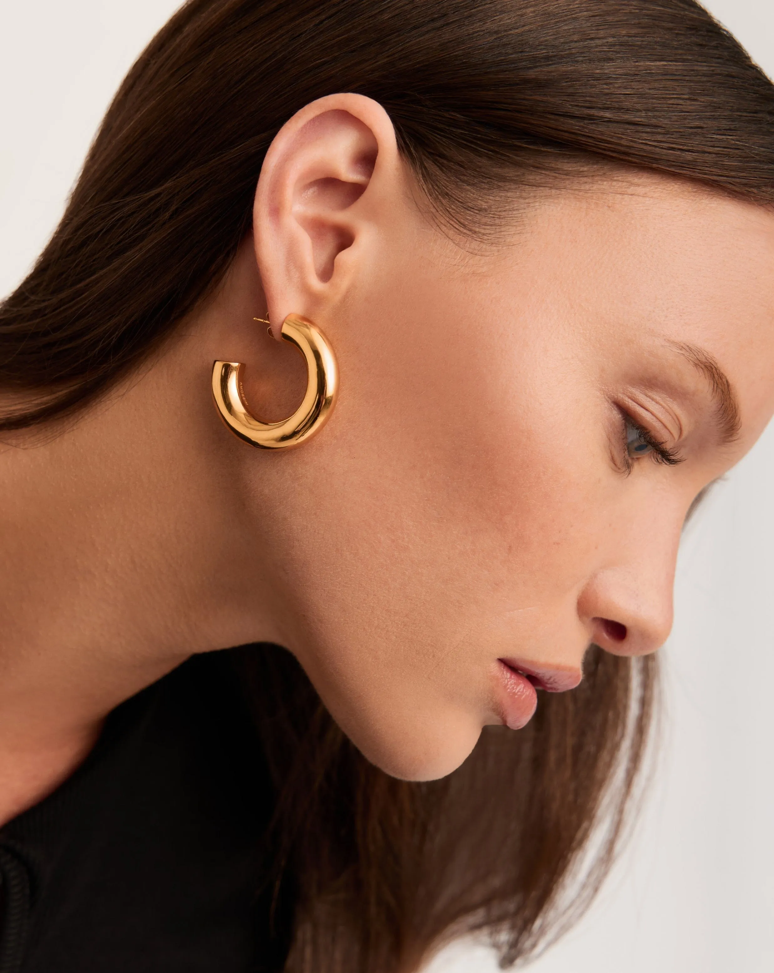 Chubby Large Hoop Earrings | 18ct Gold Plated