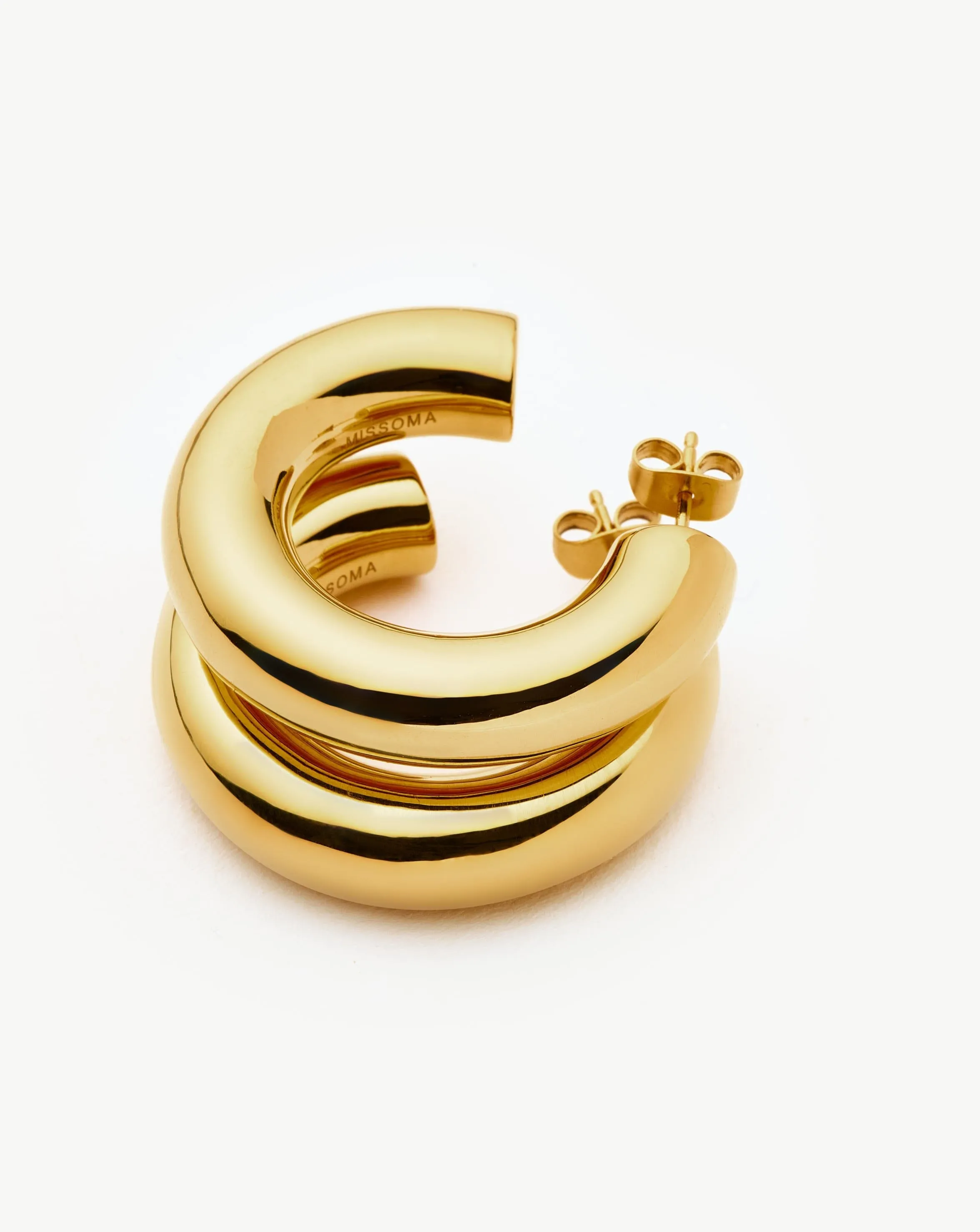 Chubby Large Hoop Earrings | 18ct Gold Plated