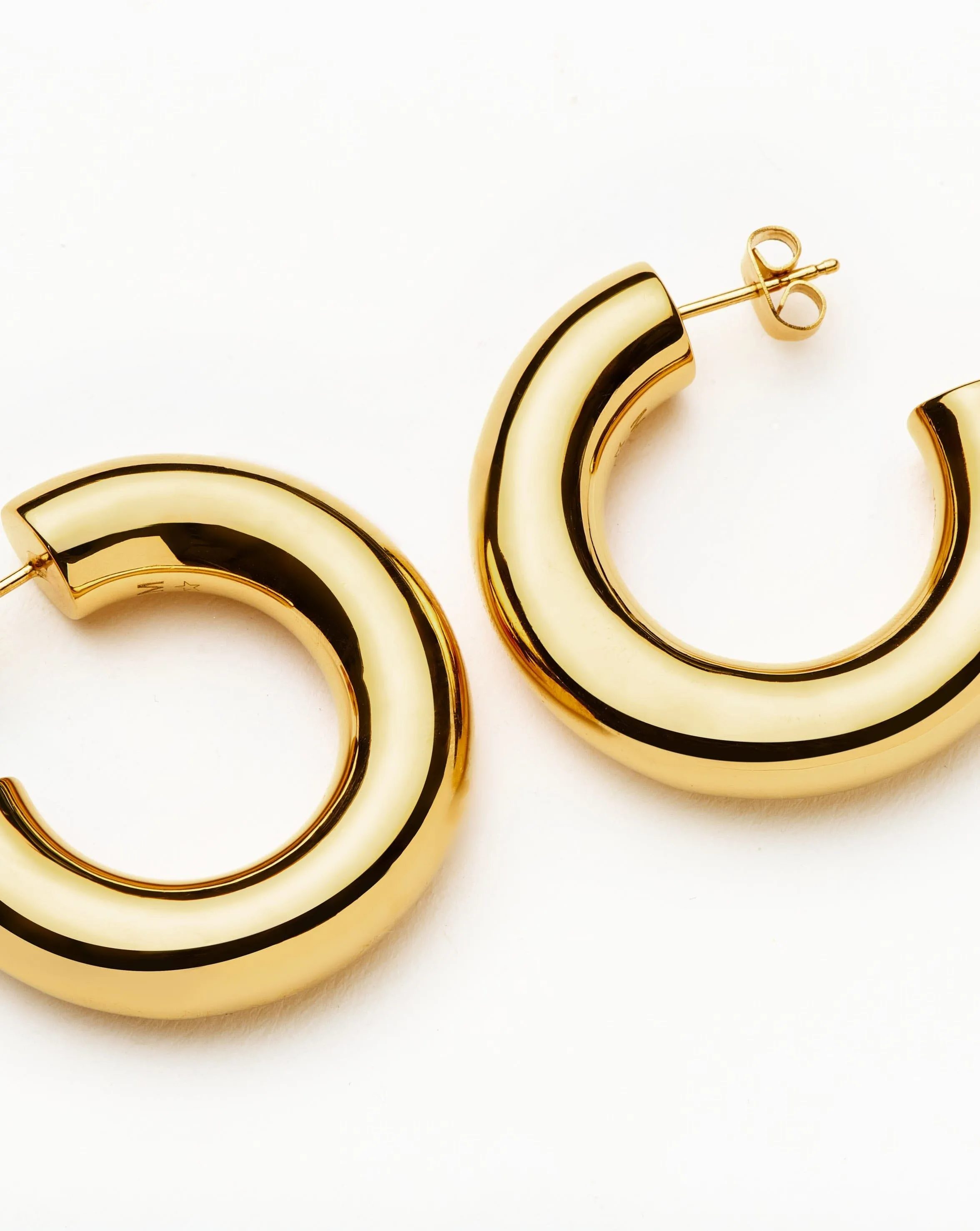 Chubby Large Hoop Earrings | 18ct Gold Plated
