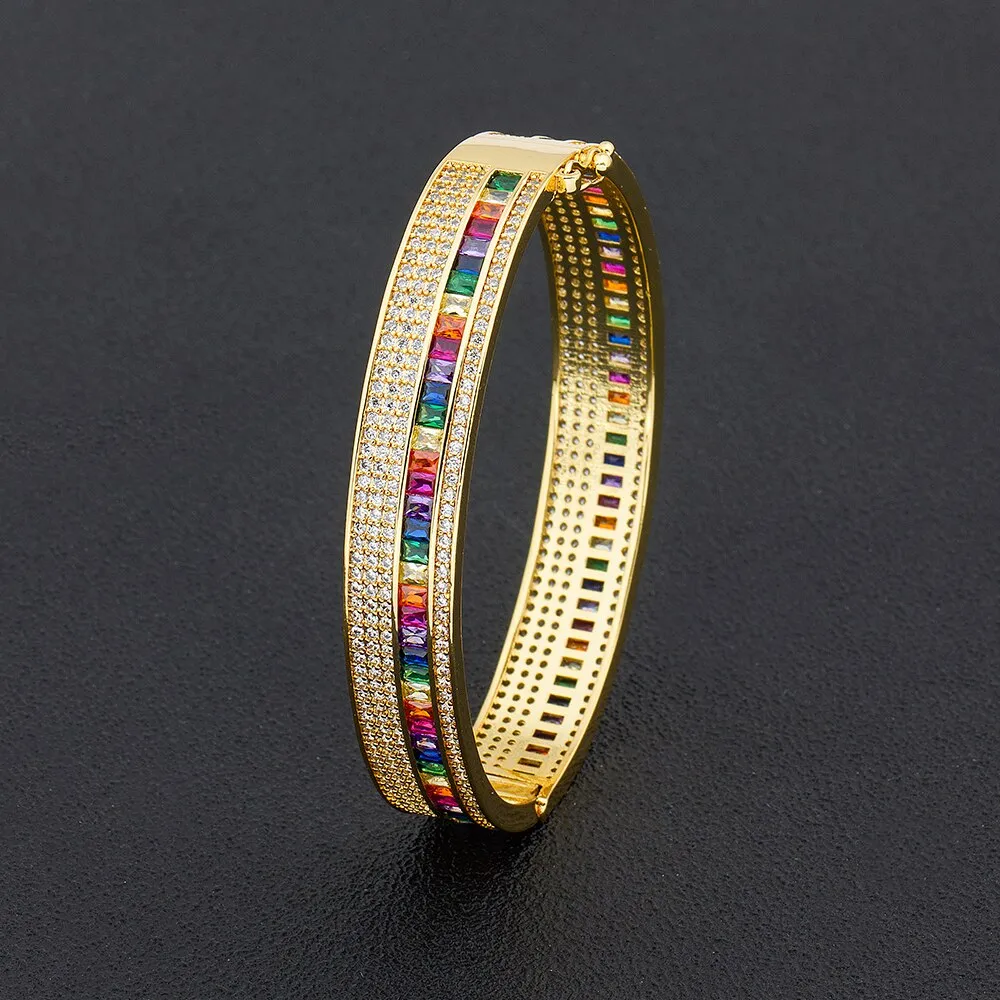 Classic Elegant Crystal Cuff Bangles Bracelets For Women