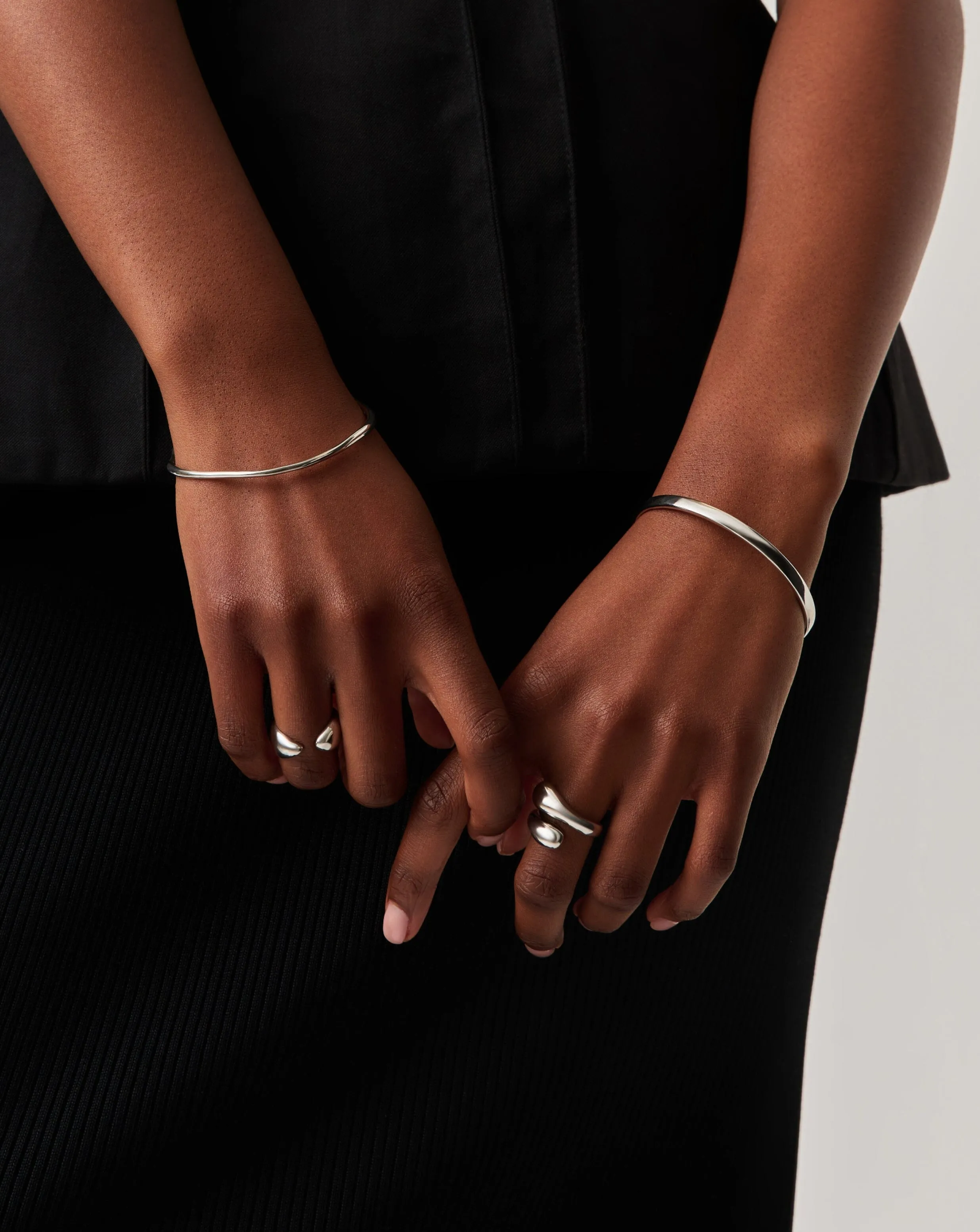 Classic Round Bangle | Silver Plated