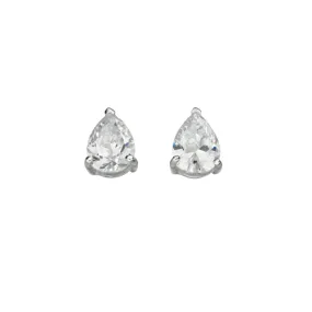 Classic Silver Earrings with Teardrop Cubic Zirconia