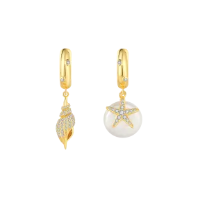 Conch Asymmetric Earrings
